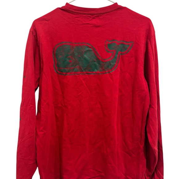 Vineyard Vines Long Sleeve Vintage Whale Fill Pocket T-Shirt Red Men’s Small - Picture 6 of 8